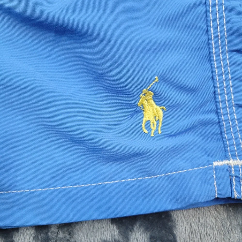 Polo Ralph Lauren Mens Blue Swim Trunks Board Shorts Cargo Pocket Size Large